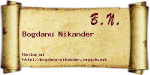Bogdanu Nikander névjegykártya